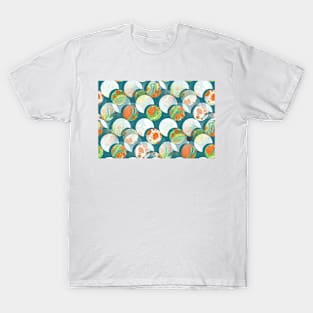 Mid Century Abstract Suns and Moons and a Meteor T-Shirt